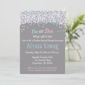 Invitation de Baby shower de révélation de genre (Debout devant)