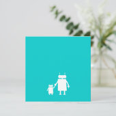 Invitation de baby shower de robot (Debout devant)