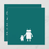 Invitation de baby shower de robot (Devant / Derrière)