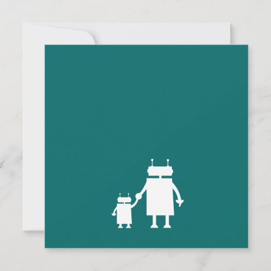 Invitation de baby shower de robot (Devant)