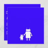 Invitation de Baby shower de robots bleus pour béb (Devant / Derrière)
