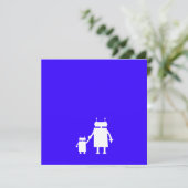 Invitation de Baby shower de robots bleus pour béb (Debout devant)