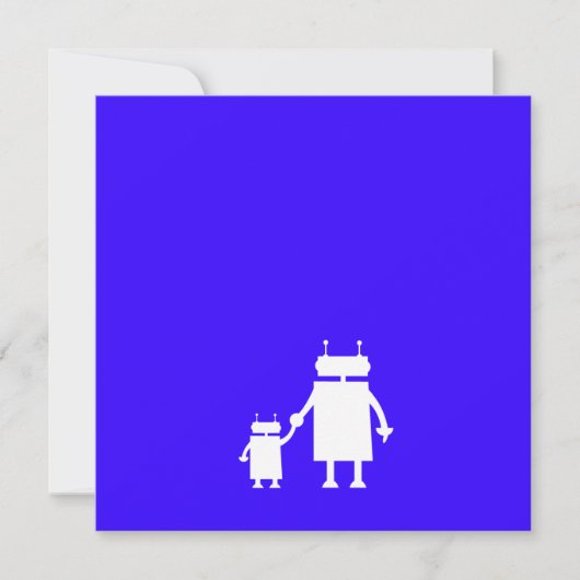 Invitation de Baby shower de robots bleus pour béb (Devant)
