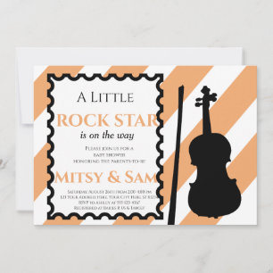 Invitation de Baby shower de roche jaune Rock a By