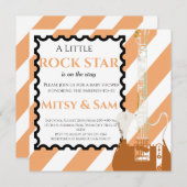 Invitation de Baby shower de roche jaune Rock a By (Devant / Derrière)