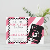 Invitation de Baby shower de roche rose Star Rock  (Debout devant)