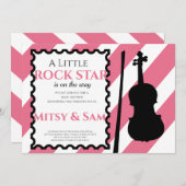 Invitation de Baby shower de roche rose Star Rock  (Devant / Derrière)