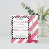 Invitation de Baby shower de roche rose Star Rock  (Debout devant)