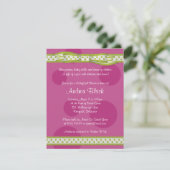 Invitation de Baby shower de ruban Pink Green Polk (Debout devant)
