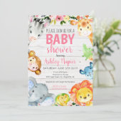 Invitation de baby shower de safari (Debout devant)