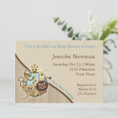 Invitation de baby shower de safari (Debout devant)