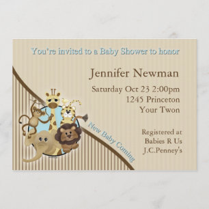 Invitation de baby shower de safari