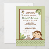 invitation de baby shower de safari de singe de (Devant / Derrière)