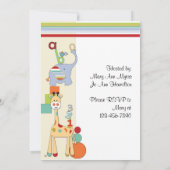 invitation de baby shower de saffari d'ABC (Dos)