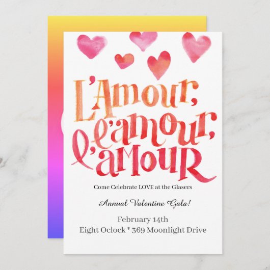 Invitation de Baby shower de Saint Valentin (Devant / Derrière)