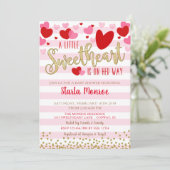 Invitation de Baby shower de Saint Valentin (Debout devant)