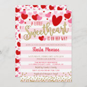 Invitation de Baby shower de Saint Valentin (Devant / Derrière)