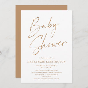 Invitation de Baby shower de script minimaliste mo
