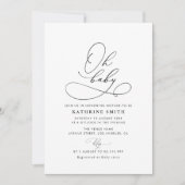 invitation de baby shower de script simple (Devant)