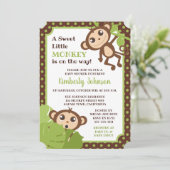 Invitation de baby shower de singe (Debout devant)