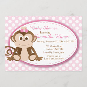Invitation de baby shower de singe/anniversaire