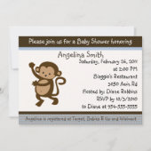 Invitation de Baby shower de singe dansant (Devant)