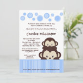 invitation de baby shower de singe de bruit du (Debout devant)