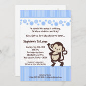 invitation de baby shower de singe de bruit du (Devant / Derrière)