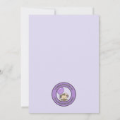 Invitation de Baby shower de singe violet (Dos)