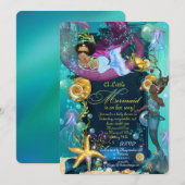 Invitation de Baby shower de sirène, Baby shower d (Devant / Derrière)