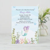 Invitation De Baby shower De Sirène Sous La Mer (Debout devant)