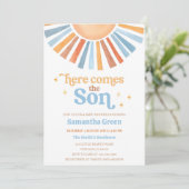 Invitation de Baby shower de soleil modifiable (Debout devant)