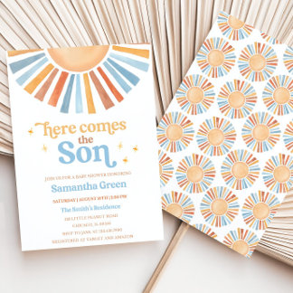 Invitation de Baby shower de soleil modifiable