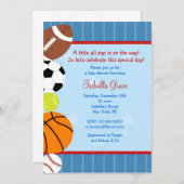 Invitation de baby shower de sport d'All Star (Devant / Derrière)