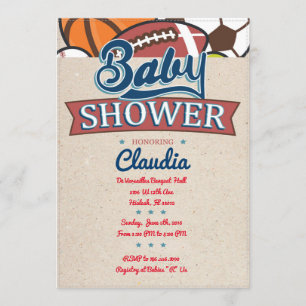Invitation de baby shower de sports