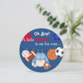 Invitation de baby shower de sports de garçons (Debout devant)