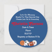 Invitation de baby shower de sports de garçons (Dos)