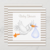 INVITATION DE BABY SHOWER DE STORE SEPIA/BLANC (Devant / Derrière)