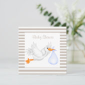 INVITATION DE BABY SHOWER DE STORE SEPIA/BLANC (Debout devant)