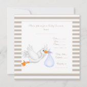 INVITATION DE BABY SHOWER DE STORE SEPIA/BLANC (Dos)