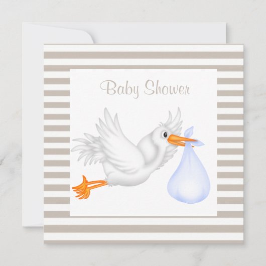 INVITATION DE BABY SHOWER DE STORE SEPIA/BLANC (Devant)