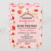 Invitation de Baby shower de sucre Berry (Devant / Derrière)