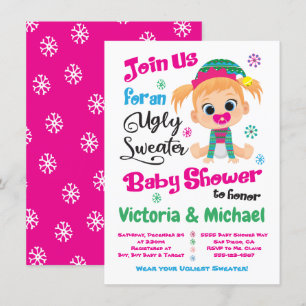 Invitation de Baby shower de sucre laid
