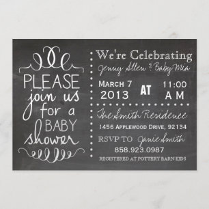 Invitation de baby shower de tableau