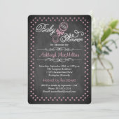 Invitation de baby shower de tableau - rose (Debout devant)