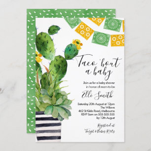 Invitation de baby shower de taco de cactus de