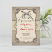 Invitation de baby shower de tambour de vedette du (Debout devant)