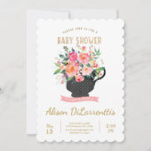 Invitation de baby shower de thé (Devant)