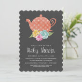 Invitation de baby shower de théière de tableau (Debout devant)