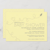 Invitation de baby shower de thème d'abeille (Devant / Derrière)